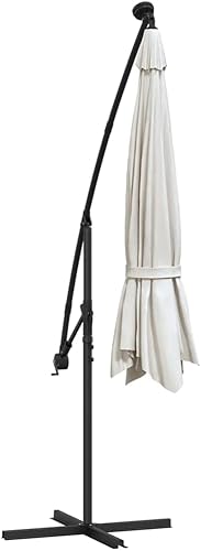 Miniatura 7 de vidaXL Paraguas voladizo con luces LED para jardín, patio, varios colores