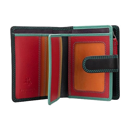 VISCONTI RB40 Multi Colored Small Soft Leather Ladies Wallet & Purse (Black Rhumba)