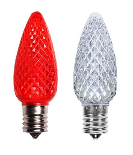 C9 Christmas Lights LED Bulb (Pack of 25) Red & White Color Changing