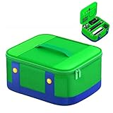 Switch 2【周辺機器をまとめて収納】 スイッチ 可愛い 収納 持ち運びケース 保護 大容量 緑 (緑)