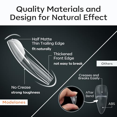 Image of Modelones Long Square Nail Tips Pre-shaped XXl Soft Gel Fake Nails False