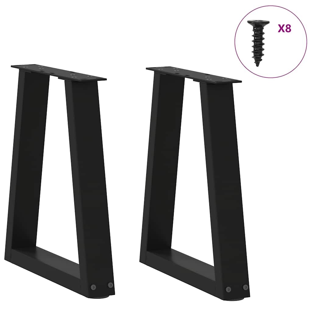 Gambe per tavolo da centro a V, 2 pezzi, nero, 28 x 42-43,3 cm, in acciaio
