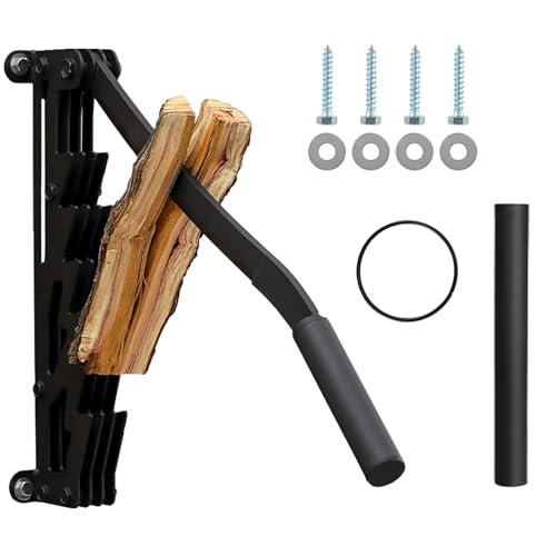 Umelee Cortadora de Leña Manual, Cortadora de Troncos de Pared con Mango de Extensión 40 cm, Divisor de Madera, Partidor de Leña, Que Ahorra Trabajo para Uso Doméstico y al Aire Libre