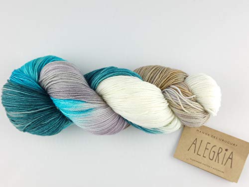 Manos Del Uruguay Alegria A9537 Atlantico, 100g, Hand Dyed Sock Yarn