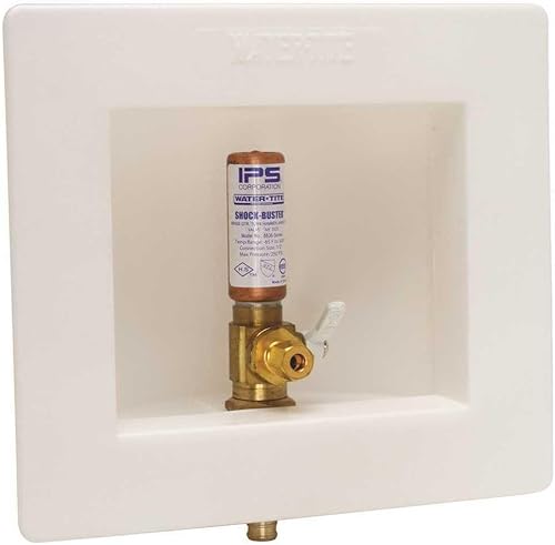 Miniatura 2 de Water-Tite 87978 Caja de salida cuadrada para máquina de hielo, válvula de pararrayos de martillo de latón de un cuarto de vuelta, conexión de sudor