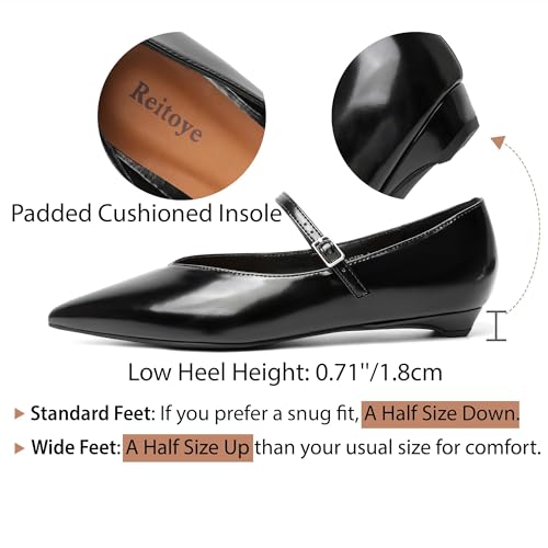 Image of Reitoye Flats for Womens Closed Pointed Toe Ballet Flat Comfortable Dressy Work Slip On Casual Shoes Womens Flats
