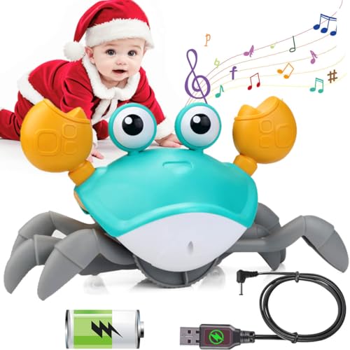 Image of HLXY Crawling Crab Toys for Babies Tummy Time Toy with Music and Light Dancing Walking Moving Toy Infant Baby Toys 3-6 Months to 6-12 Months Boys Girls Toddler