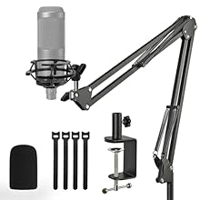 Sturdy Mic Stand - The adjustable AT2020 mic arm stand is made of durable steel for heavy duty carry. Max load: Approx.53oz/1.5kg. It offers 360° full rotation to hold your microphone in any position you like. You can adjust the suitable angle and he...