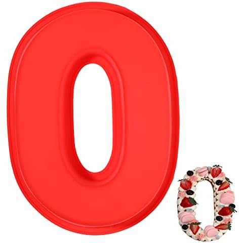 Yhywcy Number Cake Pan 10 Inch Large Silicone Number Cake Pans Baking Number Cake Molds for Birthday Wedding Anniversary Graduation(Number 0) Cover