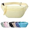 Mayoii Bumbags for Ladies, Fanny Pack for Women Men with Adjustable Belt, 2-Zipper Pockets, Large Capacity, Lightweight Waist Bag Suitable for Daily Use (Yellow)