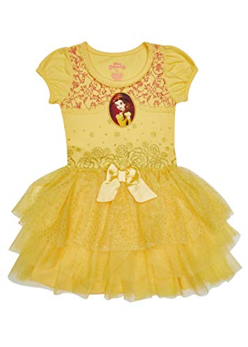 Disney Infant Baby Girl Princesses Belle Cinderella Tutu Dress, Yellow, 24 Months #TOP7