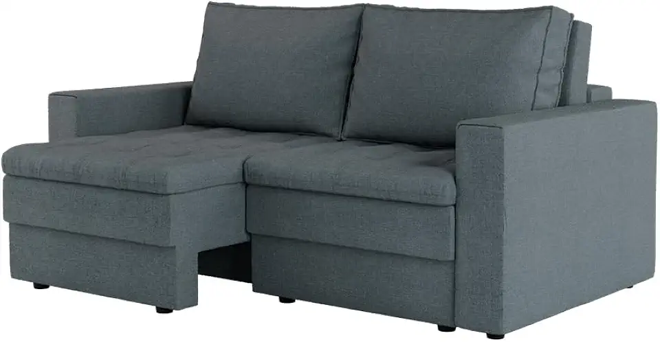 Sofá 3 Lugares Retrátil Berna Linho Cinza 180 cm