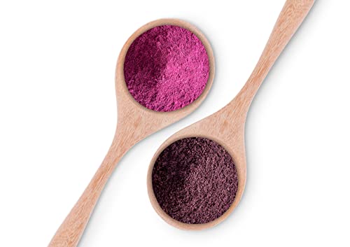 Food To Live Organic Fruits Powder Bundle - Organic Red Dragon Fruit Powder, 1 Pound And Organic Acai Berry Powder, 1 Pound - Non-Gmo, Kosher, Raw, Vegan, Great For Drinks #TOP3