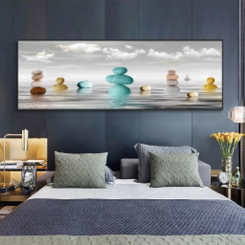 Lienzo abstracto de piedra dorada y ciervos 40x120cm sin marco para decoración de salón moderno