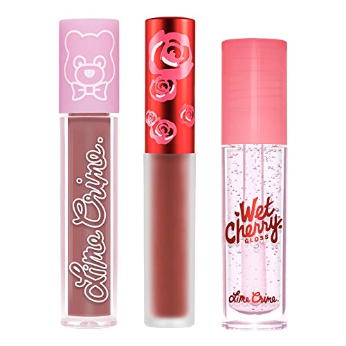 Lime Crime Velvetine Season's Best Mini Lip Set - 3 Liquid Matte Lipsticks - French Vanilla Lipstick, Set of 3 - Velvety Texture - Won't Bleed or Transfer - Vegan