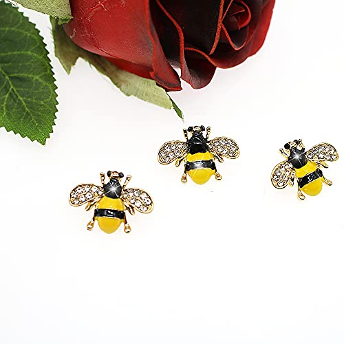 3 Pack Cute Bee Brooch Pin Set Enamel Crystal Animal Lapel Brooches Novelty Funny Pins Badges for Women Girls Boys Clothing Bags Backpacks Jackets Hat3