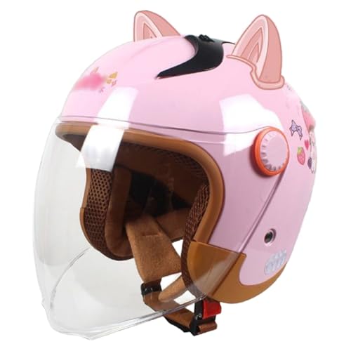 Casque enfant pour 4-13 ans demi-casque moto scooter quad ouvert 48-56cm
