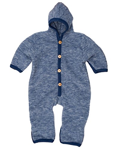 Cosilana, NEU Baby Fleece Overall mit Umschlag, 60% Schurwolle (kbT), 40% Baumwolle (KBA) (62/68, Marine-Melange)
