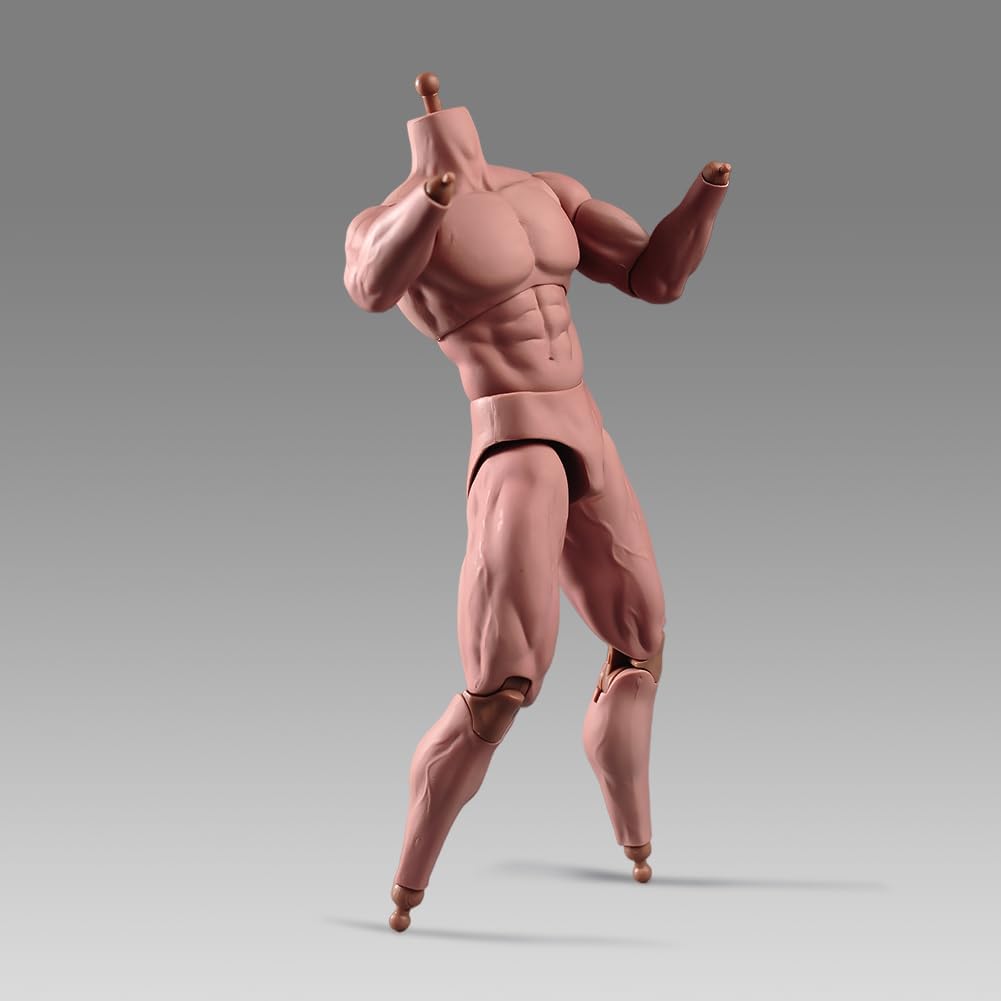 1:6 Scale Male Action Figure 12 Inch Flexible Muscle Male Figure Body Doll Miniature Figure Without Head Sculpt