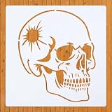Skull Bullet Stencil – Halloween Gothic Pattern Design Template Reusable Art Stencil for Painting, Crafting and DIY Projects