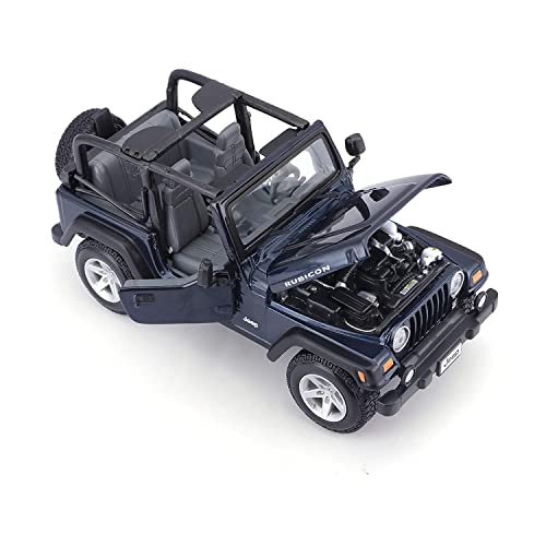 Jeep Wrangler Rubicon a escala 1:27 color azul metálico miniatura 3