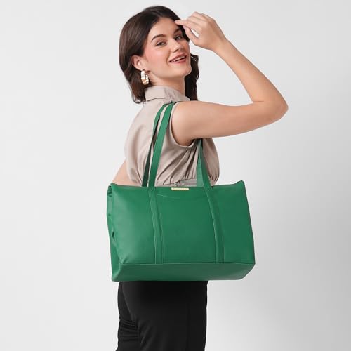 Image of Caprese Basil Large Tote Bag for Women with Shoulder Straps | Fits Up to 16 Inch Laptop| Stylish Handheld Bag, Multi-Compartment Design for Work, Travel, Shopping | Essentials & Daily Use