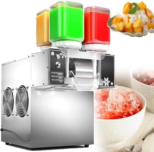 Commercial Stainless Steel Snowflake Ice Shaver Machine, 120-180kg/day Electric Snow Cone Maker, Adjustable Speed 750W, Perfect for Parties and Refreshing Treats