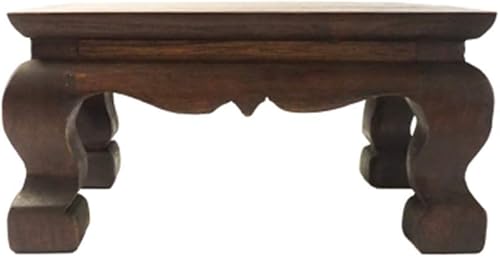 Soporte de estatua de Buda para mesa de adoración, pedestal de teca tailandesa, soporte para tallado de madera para pequeñas cosas pequeñas,