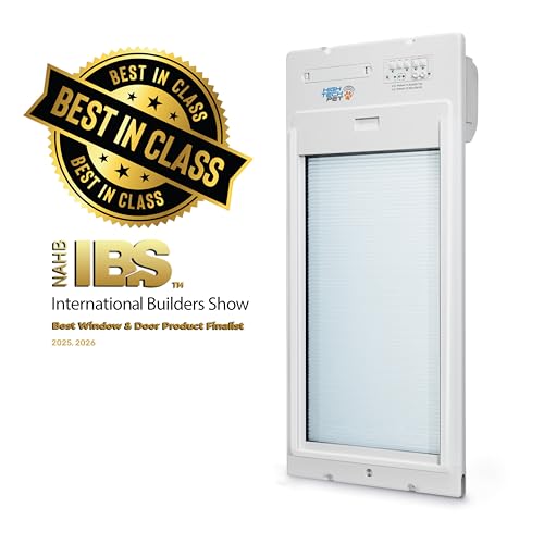 Power Pet Automatic ROLL UP Door by High Tech Pet Brand, motorisiertes Panel rollt nach oben, durch Haustier-Halsband bedient, manuelle & WiFi-App-Steuerung, Sicherheits-Lockout-Panel, 24/7 Exit- & Entry-Timer (Large, Door Mount)