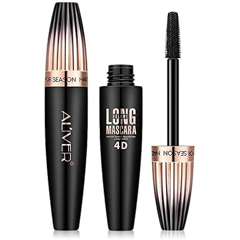 Mascara Black, 4d Silk Fiber Lash Mascara Waterproof , Longer & Thicker Lashes, Extra Long Lash Mascara and Thick, Long Lasting, Waterproof & Smudge-Proof (Black) Cover