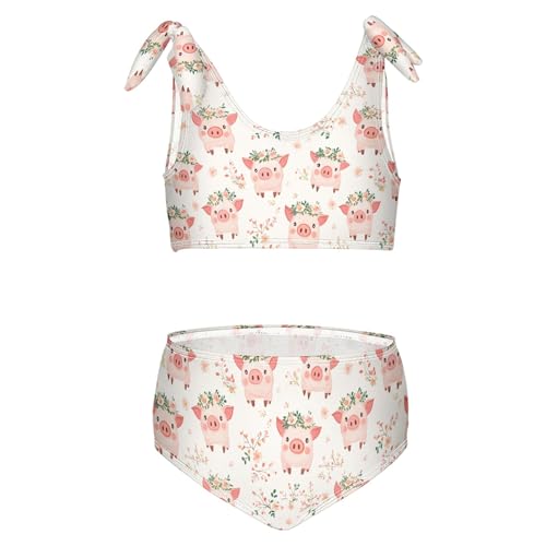 Image of Girls Tankini Swimsuit Bathing Suit Two Piece Bikini Summer Beach Swimwear with Adjustable Strap 3-12 Years