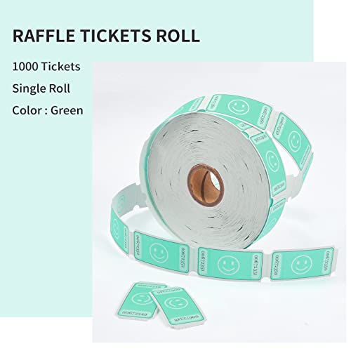 L Liked Smile Raffle Tickets Roll,Each Tickets 1''X2'', For Events, Entry, Class Reward, Fundraiser & Prizes 1000 Tickets/Single Rolls -Green #TOP2