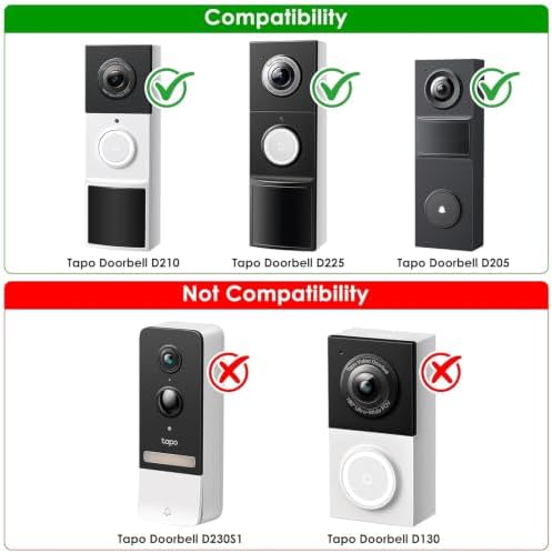 Vinyl Siding Mount for Tapo Doorbell Camera D210/D225, Adjustable Angle Doorbell Wedge Corner Mounting Bracket Kit, Doorbell Camera Mount Solve Siding Tilt Problem (4" Standard Vinyl Siding Only) - 1