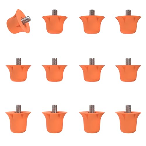 55 Sport Classic Nylon SG Replacement Football Studs - 12 Pack (13/16mm) - Neon Orange