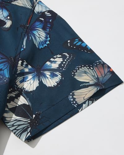MCULIVOD Men's Hawaiian Tropical Shirts, Printing Short Sleeve Casual Button Down Shirt4