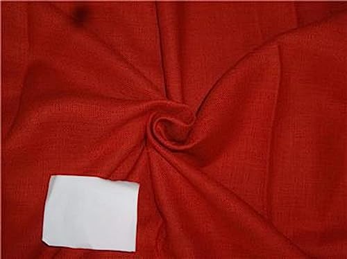 Lin lourd rouge tissu au mètre de 147,3 cm pour rideaux et loisirs créatifs