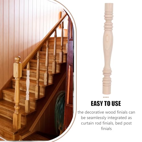 Balaustres de madera para escaleras y columnas decorativas sin tratar 3