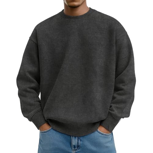 Oversized Sweatshirts for Women Men Fleece Warm Washed Vintage Sweatshirts Long Sleeve Crewneck Pullover Tops Unisex4