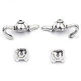FC-03790 DIY-Jewelry End Beads Cap Tea Teapot Zinc Metal Alloy Silver Tone for Bracelets Jewelry DIY Findings 21x12mm Fit 10mm Beads 10 Sets