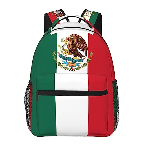Mexico Mexican Flag Backpacks Cute Laptop Bookbag Computer Bag Hiking Travel Daypack for Women Men