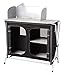 KG KitGarden - Armario Camping con Paraviento, 88x47x80 cm, Negro, Cabinet BBQ