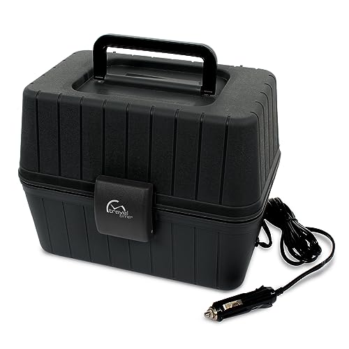TRAVEL TIME 12V Portable Stove with 5-Pans & Lids, 150w – Universal for Most Vehicles, Mini Microwave Food Warmer for Car, Truck, Travel, Work Cooking by TRAVEL TIME - Used condition - US$43.27