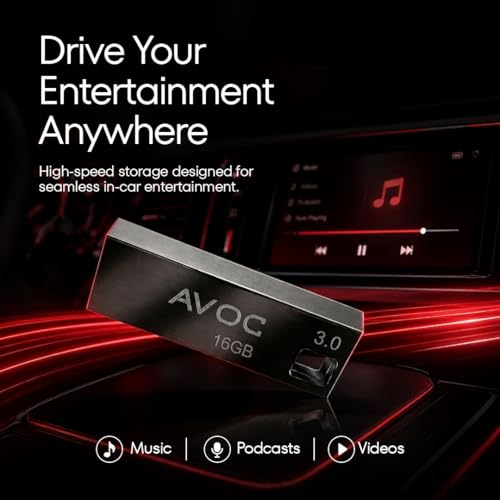 Image of AVOC Flash F02 16GB USB 3.0 Pen Drive, High-Speed Metal USB Flash Drive, Durable Metal Body, Compatible with Laptop, Desktop, Audio Player, Plug & Play Data Storage