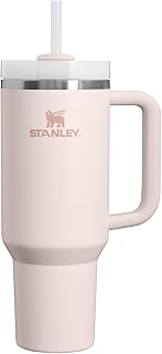 STANLEY Quencher H2.0 Tumbler with Handle and Straw 40 oz Flowstate 3-Position Lid Cup Holder Compatible for Travel Insulated Stainless Steel Cup BPA-Free Rose Quartz 2.0 Recycled Claim Standard Blended