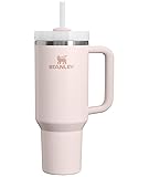 STANLEY Quencher H2.0 Tumbler with Handle and Straw 40 oz Flowstate 3-Position Lid Cup Holder Compatible for Travel Insulated Stainless Steel Cup BPA-Free Rose Quartz 2.0 40 Ounces Rose Quartz 2.0