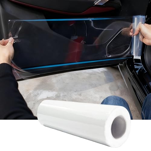 Car Door Protector - Universal Edge Guards Clear Protective Film Tape for Vehicle Interior Door Sill Protector De Puertas De Carro from Dog Scratching Dirty Shoes 7.87inch*10ft Transparent