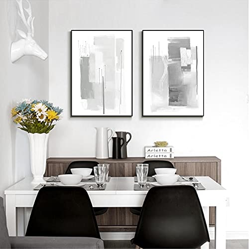 Canvas painting gris senior : lot de 2 impressions sur toile haut de gamme 70x100cm