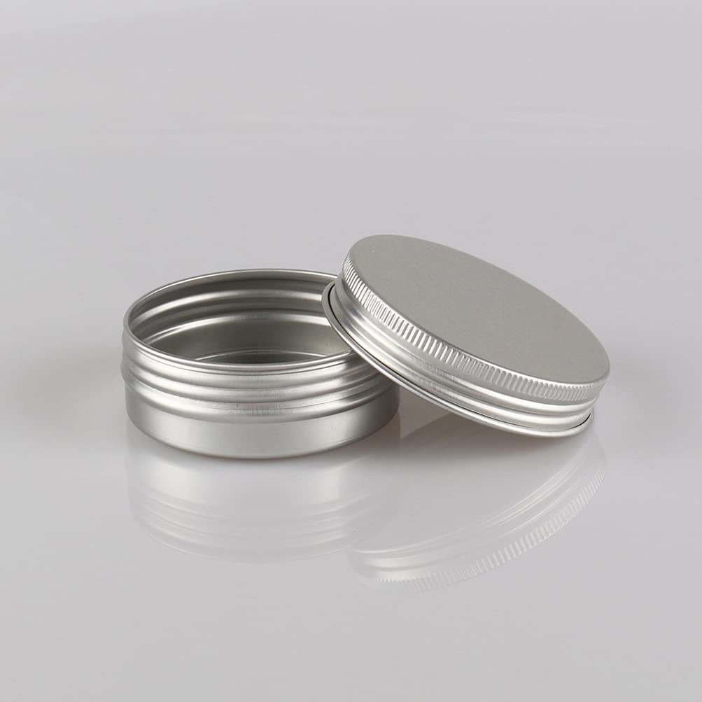 10 Piezas Tarros de Aluminio con Tapa Rosca 40ml, Plata Tarros de Aluminio Vacíos Redondo para Contenedor De Cosméticos Cremas Caja de almacenaje con 5 Espátula y 1 Etiqueta — view 4