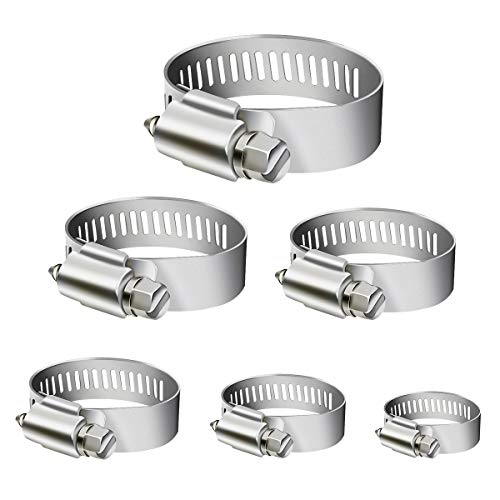 WinWonder - Abrazaderas para manguera (acero inoxidable, 8 tamaños)