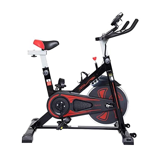 Lifelong LLF89 Fit Pro Spin Fitness Bike with 8Kg Flywheel, Adjustable Resistance, LCD Monitor and Heart Rate Sensor for Fitness at Home; Home Workouts (1 Year Warranty)